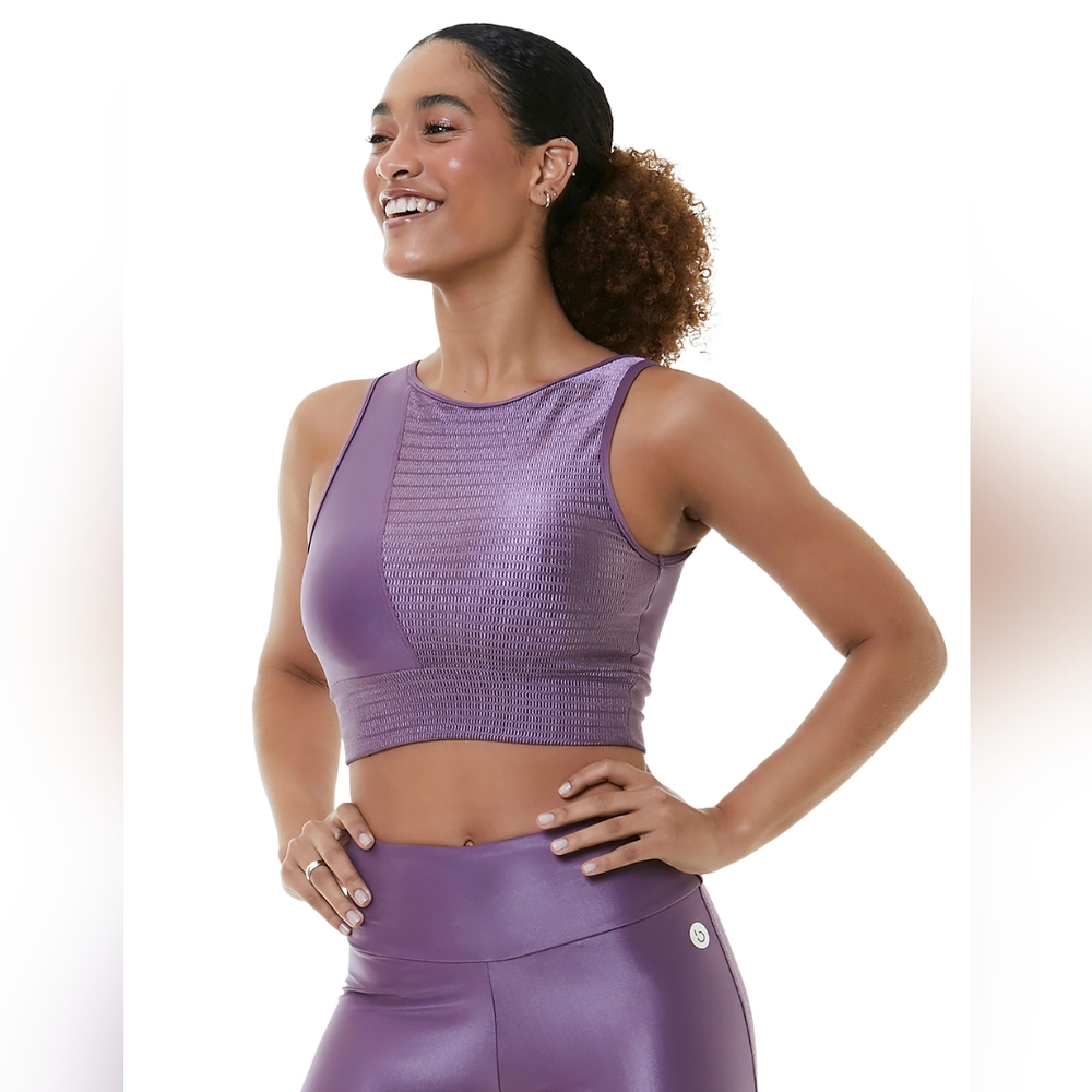 Stylish Lilac Athletic Cropped Top Booming